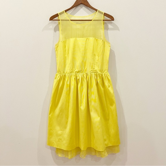 Max Mara Dress Womens 8 Yellow Silk Blend Tulle Hem Lining Formal Prom Party - Picture 1 of 16